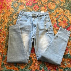 Ankle length Light blue skinny jeans size L
